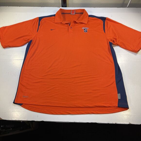 SYRACUSE COLLEGE FOOTBALL SU GOLF POLO SHIRT Mens XL Orange Nike - Picture 1 of 5